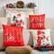 Christmas Decor-Throw Pillow Covers 18x18 in Set of 4,Decorative Snowman Santa Pillow Case for Couch Sofa Winter Holiday Indoor Outdoor Home Red White Xams Decorations